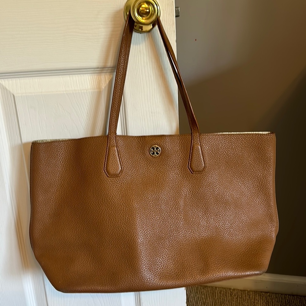 Tory Burch Brown Leather Tote Bag